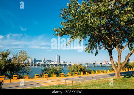 Jamsil Hangang River Park in Seoul, korea Stockfoto