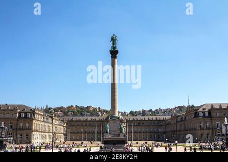 Die Jubiläumssäule ist ein Denkmal, auf dem errichtet wurde Aus Anlass des 25th. Jahrestages der Regierung und Der 60th. Geburtstag von König Wilhelmi Stockfoto