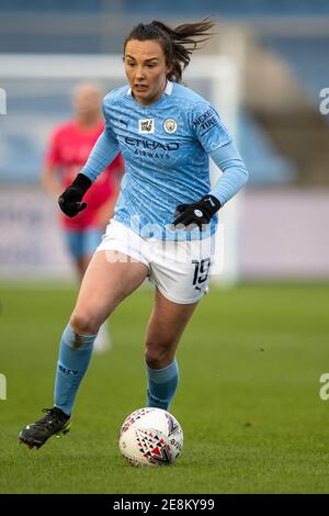 Academy Stadium, Manchester, Lancashire, Großbritannien. Januar 2021. The FA's Womens Super League, Manchester City Women versus West Ham Women; Caroline Weir of Manchester City Kredit: Action Plus Sports/Alamy Live News Stockfoto