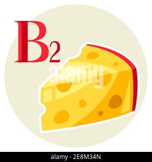 Illustration einer stilisierten Käsescheibe. Stock Vektor
