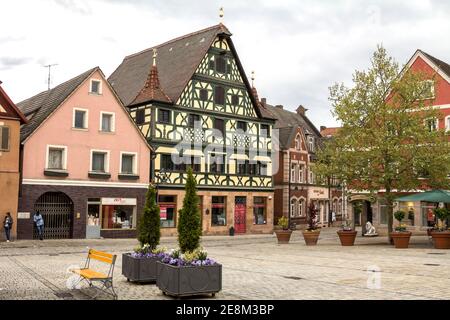 Roth, Deutschland - APR 27, 2019 : Blick auf Roth, eine alte mittelalterliche Stadt in Bayern, Deutschland Stockfoto