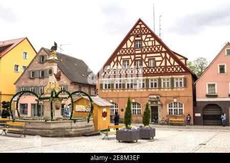 Roth, Deutschland - APR 27, 2019 : Blick auf Roth, eine alte mittelalterliche Stadt in Bayern, Deutschland Stockfoto