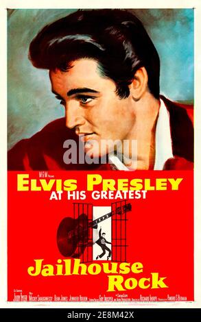 Elvis Presley, Jailhouse Rock, Filmplakat „Elvis Presley at His Greatest“ 1957 Stockfoto