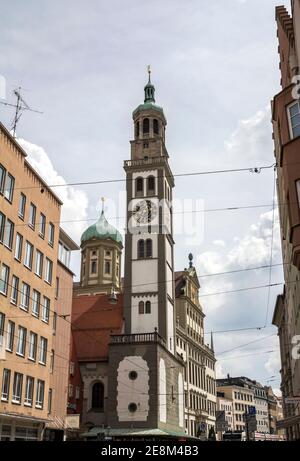 Perlachturm (Perlachturm) Augsburg, Schwaben, Bayern, Deutschland Stockfoto