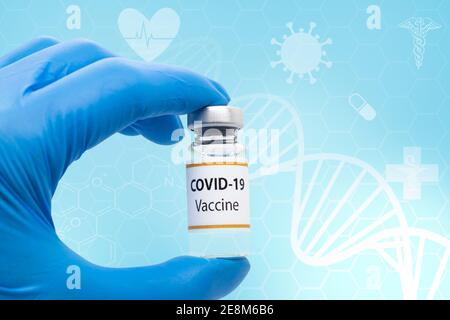 Impfstoff zur Prävention, Immunisierung und Behandlung von Coronavirus-Infektionen (neuartige Coronavirus-Krankheit 2019,COVID-19,nCoV 2019 SARS-CoV-2). Medizin Stockfoto