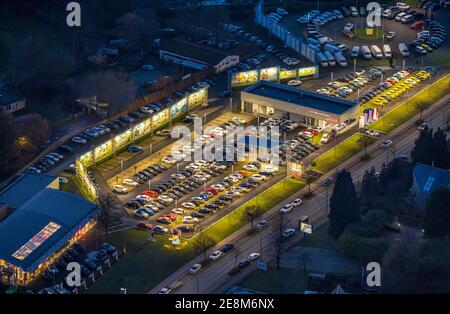 Luftbild, Car Mile Hamm, W. Potthoff GmbH - Volkswagen Nutzfahrzeuge, Hammer Straße, ehemaliges Radbod Colliery, Bockum-Hövel, Hamm, Ruhrgebiet, N Stockfoto