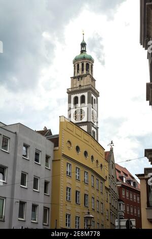 Perlachturm (Perlachturm) Augsburg, Schwaben, Bayern, Deutschland Stockfoto