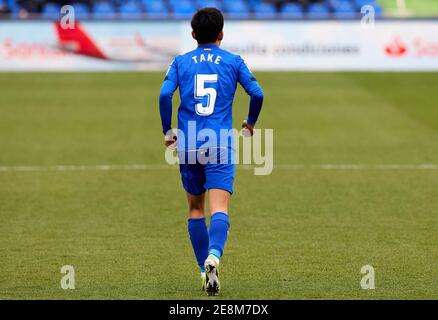 Takefusa Kubo (Getafe CF) in Aktion gesehen während der La Liga Spielrunde 21 zwischen Getafe CF und Deportivo Alaves im Alfonso Perez Stadion.(Endstand; Getafe CF 0:0 Deportivo Alaves) Stockfoto