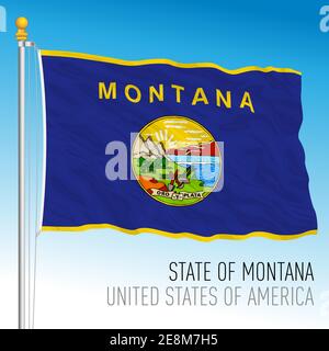 Montana Bundesstaaten Flagge, Vereinigte Staaten, Vektor-Illustration Stock Vektor