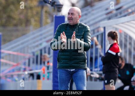 Barcelona, Spanien. Januar 2021. Gerardo Garcia von EDF Logrono während des Primera Iberdrola-Spiels zwischen RCD Espanyol und EDF Logrono in Ciudad Deportiva Dani Jarque in Barcelona, Spanien. Quelle: David Ramirez/DAX/ZUMA Wire/Alamy Live News Stockfoto