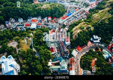 Luftpanoramic Blick auf die Andreevsky Abstieg Stockfoto