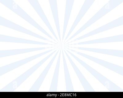 Sonnenlicht Strahlen blau und weiß Farbe Burst Hintergrund. Sonnenstrahl Strahl Sunburst Tapete. Heller Retro-Hintergrund. Vintage Poster Vektor Illustration Stock Vektor