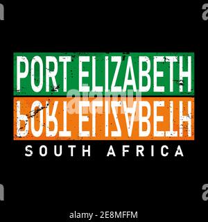 Port Elizabeth Name, Stadt in Südafrika. Logo-Text der Stadt Port Elizabeth. Vektor Stock Vektor