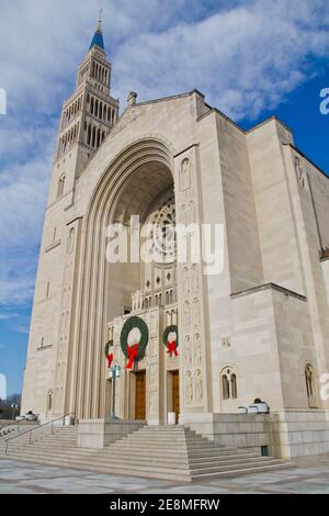 Basilica des nationalen Schreins der Unbefleckten Empfängnis in Washington, D.C. Stockfoto