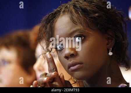 Die Juniorministerin für europäische Angelegenheiten, Rama Yade, nimmt am 7. Juli 2007 am Nationalrat der UMP im Meridien Hotel in Paris Teil. Foto von Bisson-Fohlen/ABACAPRESS.COM Stockfoto