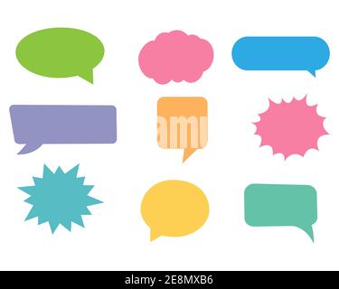 Farbige Beschriftungssymbole werden isoliert auf weißem Hintergrund gesetzt Stock Vektor