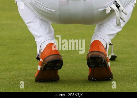 Dänemarks Thomas Bjorn in Aktion während der 136. Open Championship 2007 bei den Carnoustie Golf Links in Ostschottland am 21. Juli 2007. Foto von Christian Liewig/ABACAPRESS.COM Stockfoto