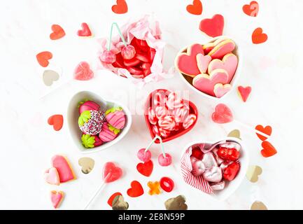 Rosa Süßigkeiten Für Valentinstag Stockfoto