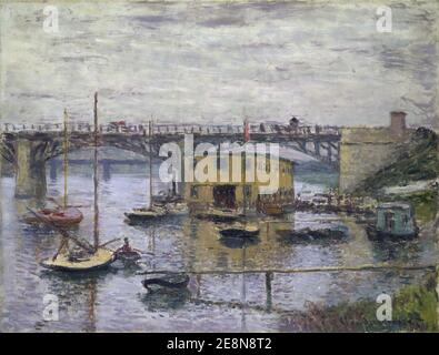 Monet - Brücke in Argenteuil an einem grauen Tag. Stockfoto