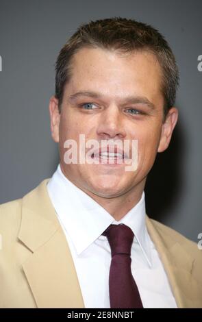 Der US-Schauspieler Matt Damon kommt am 1. September 2007 im internationalen Zentrum von Deauville zur Vorführung von "The Bourne Ultimatum" während des 33. Amerikanischen Filmfestivals in Deauville, Normandie, Frankreich, an. Foto von Denis Guignebourg/ABACAPRESS.COM Stockfoto