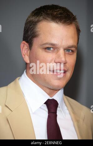 Der US-Schauspieler Matt Damon kommt am 1. September 2007 im internationalen Zentrum von Deauville zur Vorführung von "The Bourne Ultimatum" während des 33. Amerikanischen Filmfestivals in Deauville, Normandie, Frankreich, an. Foto von Denis Guignebourg/ABACAPRESS.COM Stockfoto