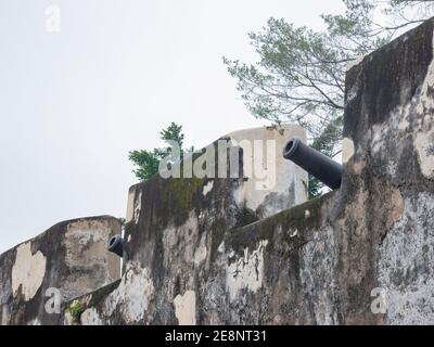 Außenansicht des alten Monte Fort in Macau, China Stockfoto