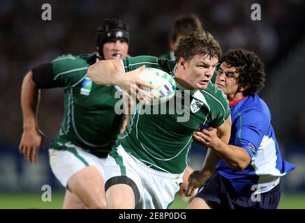 Der irische Brian O'Driscoll während der IRB Rugby World Cup 2007, Pool D, Irland gegen Namibia im Chaban Delmas Stadium in Bordeaux, Frankreich am 9. September 2007. Irland gewann 32-17. Foto von Pool Rugby 2007/Cameleon/ABACAPRESS.COM Stockfoto