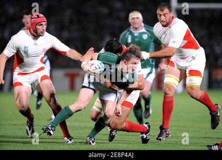 Irlands Brian O'Driscoll während der IRB Rugby World Cup 2007, Pool D, Irland gegen Georgien im Chaban Delmas Stadium in Bordeaux, Frankreich am 15. September 2007. Foto von Nicolas Gouhier/Cameleon/ABACAPRESS.COM Stockfoto