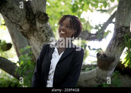 Die für Außen- und Menschenrechte zuständige französische Frau Rama Yade wird bei ihrem offiziellen Besuch in Port-au-Prince, Haiti, am 14. September 2007 gesehen. Foto von Axelle de Russe/ABACAPRESS.COM Stockfoto