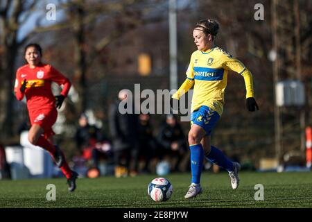 Broendby, Dänemark. Januar 2021. Nanna Christiansen (9) von Broendby, WENN sie während des Testkampfes zwischen Broendby IF und FC Nordsjaelland im Broendby Stadium, Broendby, gesehen wurde. (Foto Kredit: Gonzales Foto/Alamy Live News Stockfoto