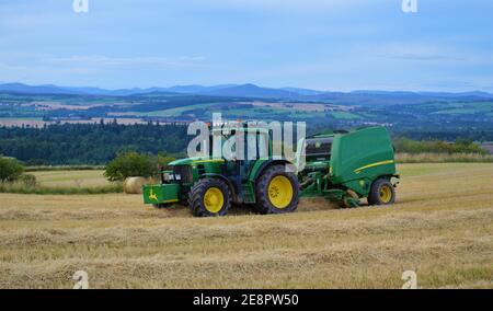 John Deere Ballenhalm, Cargil, Perthshire, Schottland Stockfoto