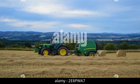 John Deere Ballenhalm, Cargil, Perthshire, Schottland Stockfoto