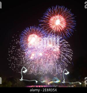 Neujahrsfeuerwerk in Perth Stockfoto