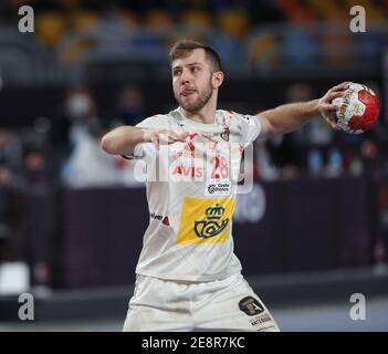 Kairo, Ägypten. Januar 2021. Aleix Gomez Abello aus Spanien tritt am 31. Januar 2021 beim Bronzemedaillenspiel zwischen Spanien und Frankreich bei der 27. Herren Handball Weltmeisterschaft 2021 in Kairo, Ägypten, an. Quelle: Str/Xinhua/Alamy Live News Stockfoto