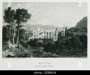 Misitra, The Ancient Sparta - Williams Hugh William - 1829. Stockfoto