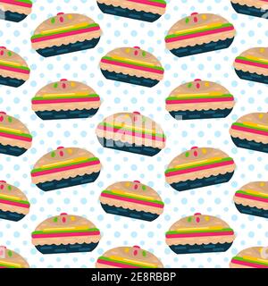 Torte auf Platte nahtlose Muster Vektor-Illustration Stock Vektor