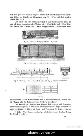 Mittheilungen des Vereins für die Förderung Local- und Strassenbahnwesens, Wien, 1893, S. 133. Stockfoto