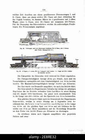 Mittheilungen des Vereins für die Förderung Local- und Strassenbahnwesens, Wien, 1893, S. 134. Stockfoto