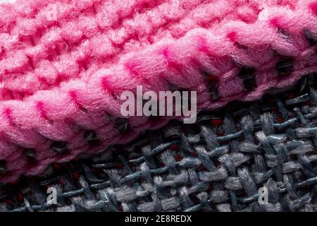 Schwamm Detail Textur, Schwamm Textur Makro Hintergrund. Drahtgeflecht auf Schwammoberfläche Hintergrund Stockfoto