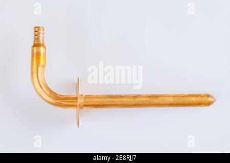 PEX Crimp Kupfer Stub Out Ellenbogen mit Ohr Sanitär Fitting Isolierter weißer Hintergrund Stockfoto