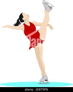 Figure Skating farbige Silhouetten. Vektor-illustration Stock Vektor