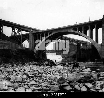 Monroe Street Bridge, Spokane, 1915 Stockfoto