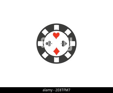 Casino, Chip gamble Jackpot Symbol Vektor Stock Vektor