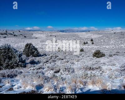 Fishlake National Forest, Richfield, Utah im Winter, Spätherbst an klaren kalten Tag mit Schnee Stockfoto