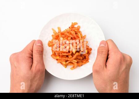 Radieschen auf weißem Hintergrund Stockfoto