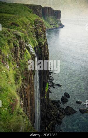 Mealt Falls - Isle of Skye - Texturen Stockfoto