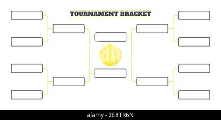 8 Team Turnier Bracket Meisterschaft Vorlage flachen Stil Design Vektor Illustration isoliert auf weißem Hintergrund. Championship Bracket Zeitplan für Stock Vektor