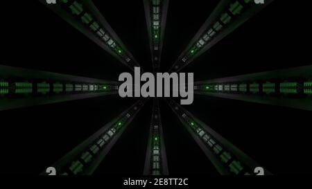 3d-Darstellung von dunklen endlosen Korridor Stockfoto