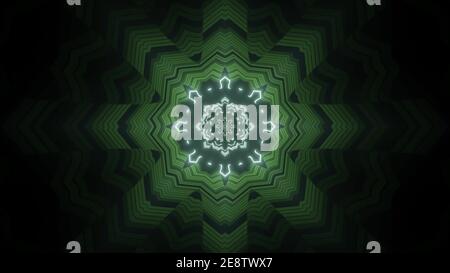 Grüne Blume geformten Tunnel 3d Illustration Design Stockfoto