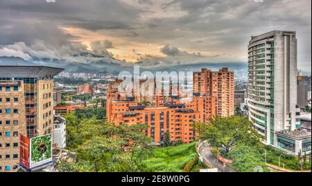 Medellin Stadtbild, HDR Bild Stockfoto